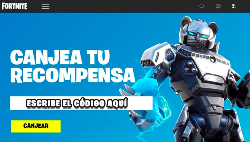 Como canjear un código en Fortnite